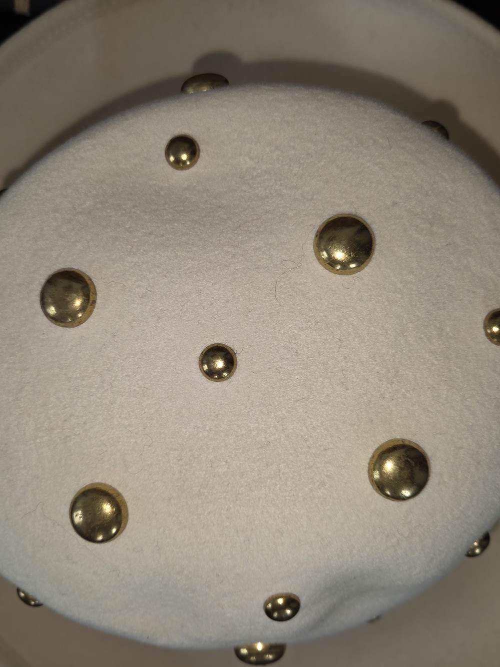 betmar Cream Wool Felt Hat with Gold Studs - Picture 2 of 4